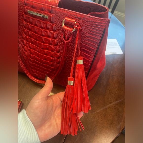 ***LAST CHANCE*** Brahmin HTF EUC Joan Tote in Scarlet Lusanne BAG ONLY!! - Picture 3 of 12